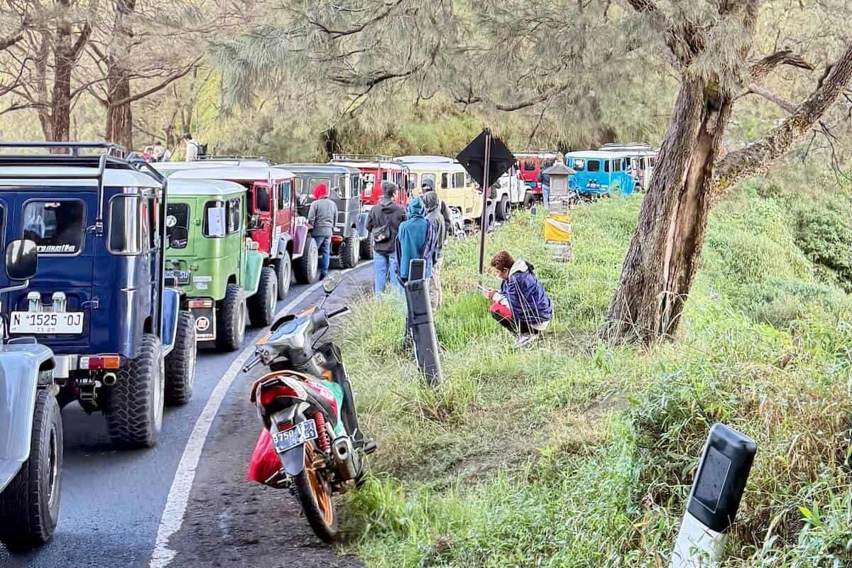 Atasco subida al volcán Bromo