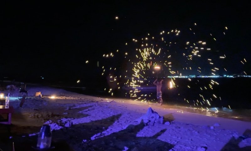 Espectáculo de fuego en Gili Meno