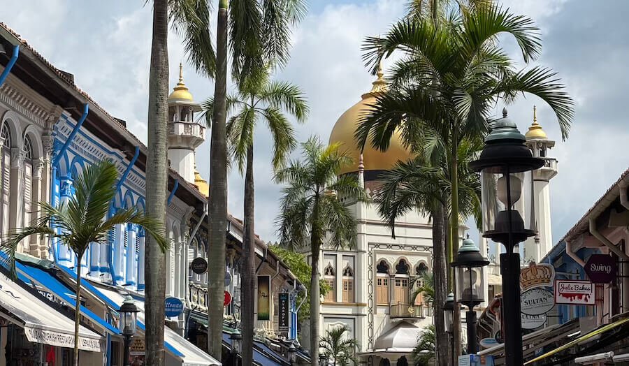 El barrio árabe con sus palmeras en Singapur