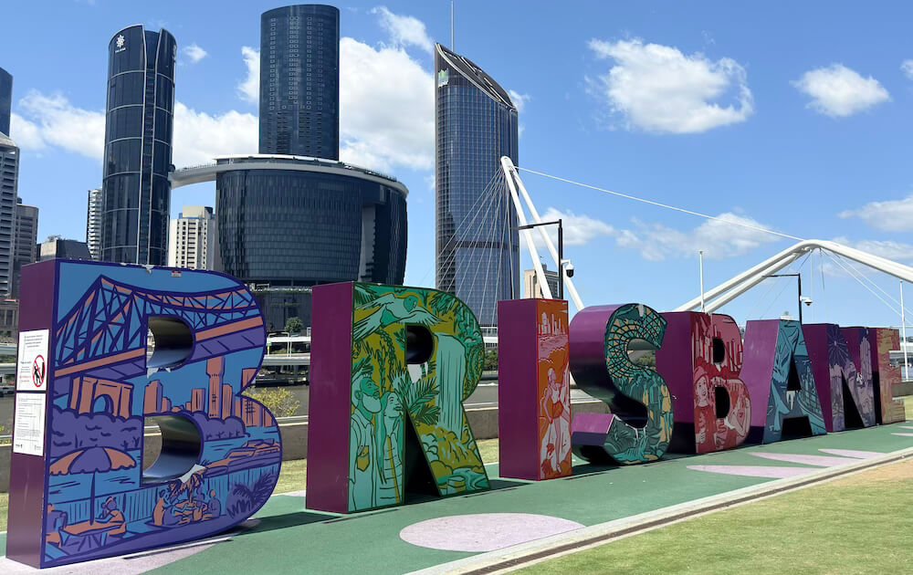 Las famosas letras de la ciudad Brisbane Sign