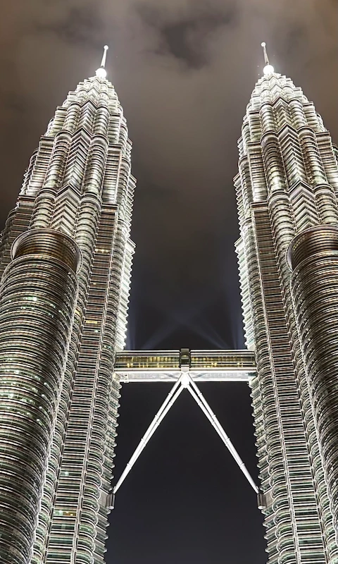 Vista nocturna de las torres Petronas