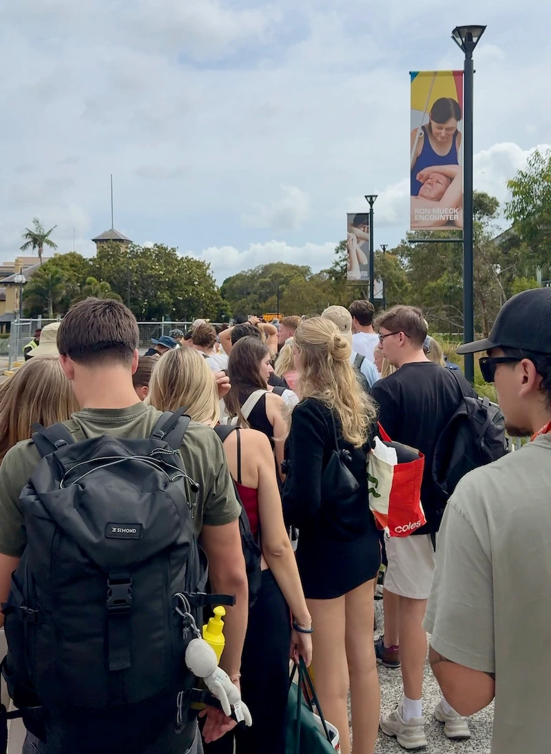 Otra cola antes de la entrada