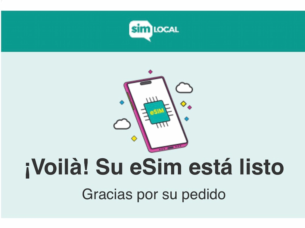Compra de esim para viajar de Sim Local